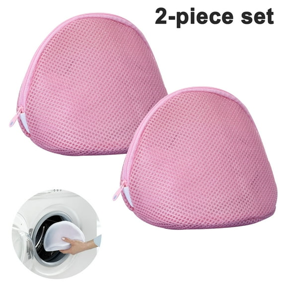 2 Pcs Bra Washing Bags,Mesh Wash Bags,Exclusive Underwear Washing Bags with Zipper for Women,Pink