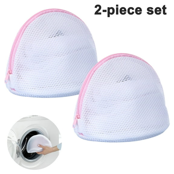2 Pcs Bra Washing Bags,Mesh Wash Bags,Exclusive Underwear Washing Bags with Zipper for Women,White