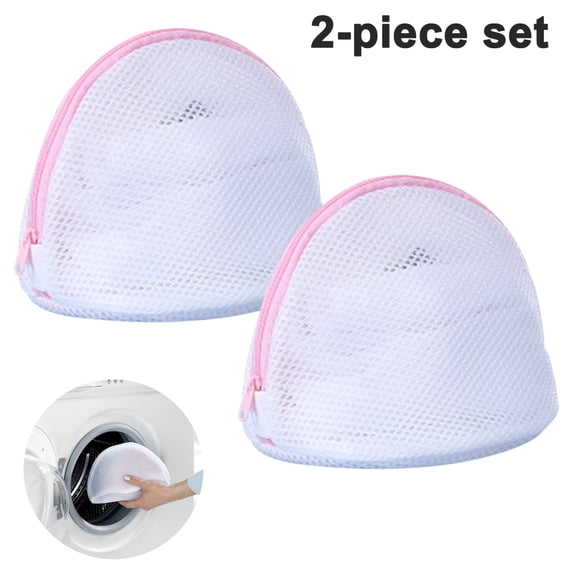 2 Pcs Bra Washing Bags,Mesh Wash Bags,Exclusive Underwear Washing Bags with Zipper for Women,White