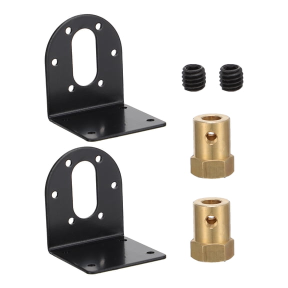CHICHUMID DC Geared Motor Mounting Bracket, Black Stainless Steel, 2-Pack for Robotics and Projects