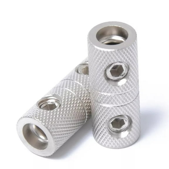 2 Pcs Brass 8 Gauge Wire Couplers Audio Car Brass Terminal Butt Connectors 8Ga Sliver 3 X 1 X 1Cm Electrical Equipment Smile Home