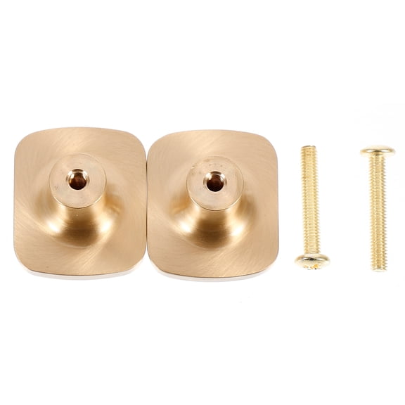 2-Pack Brass Door Knobs with Finish, Furniture Handles and Drawer Pulls for Cabinets and Doors