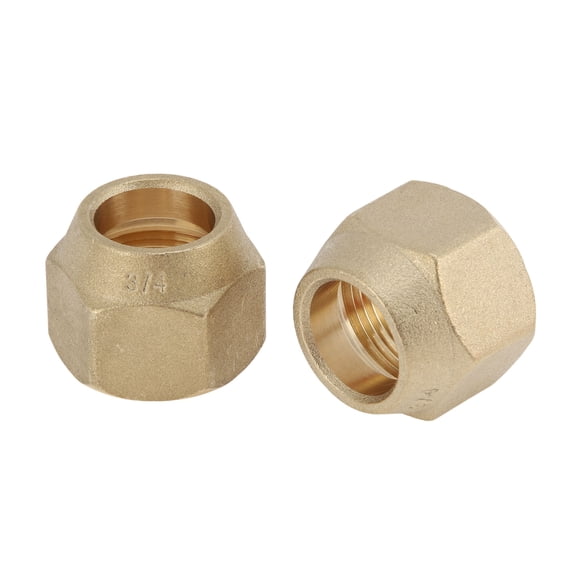 2 Pcs Brass Pipe Fittings for Air Conditionin 3/4" Compression Nut Brass Pipe Extension Joint Connectors