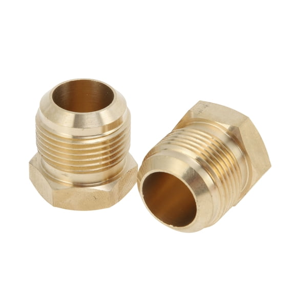 2 Pcs Brass Pipe Fittings for Air Conditionin 3/4" Male Threaded Pipe Plug Brass Pipe Extension Joint Connectors