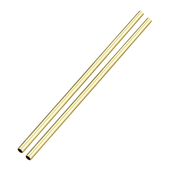 2 Pcs Brass Round Tube 300mm Length 13mm OD 0.5mm Wall Thickness Seamless Straight Pipe Tubing