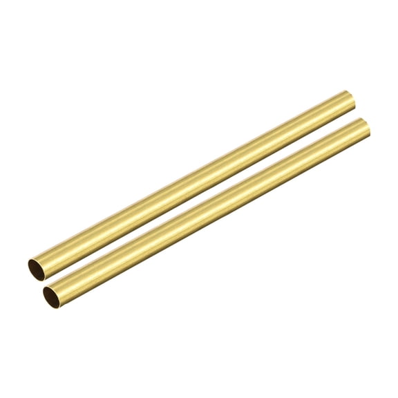 2 Pcs Brass Round Tube 300mm Length 13mm OD 1mm Wall Thickness Seamless Straight Pipe Tubing