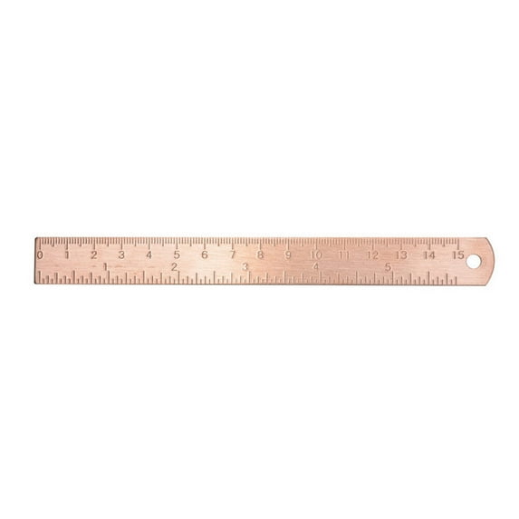 2 Pcs Brass Ruler Double Scale Straight Vintage 2pcs