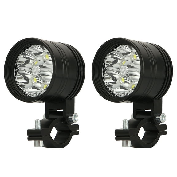 CIMAXIC 2Pcs Black Motorcycle Headlights LED Spotlight Waterproof Fog Work Light Durable Shell