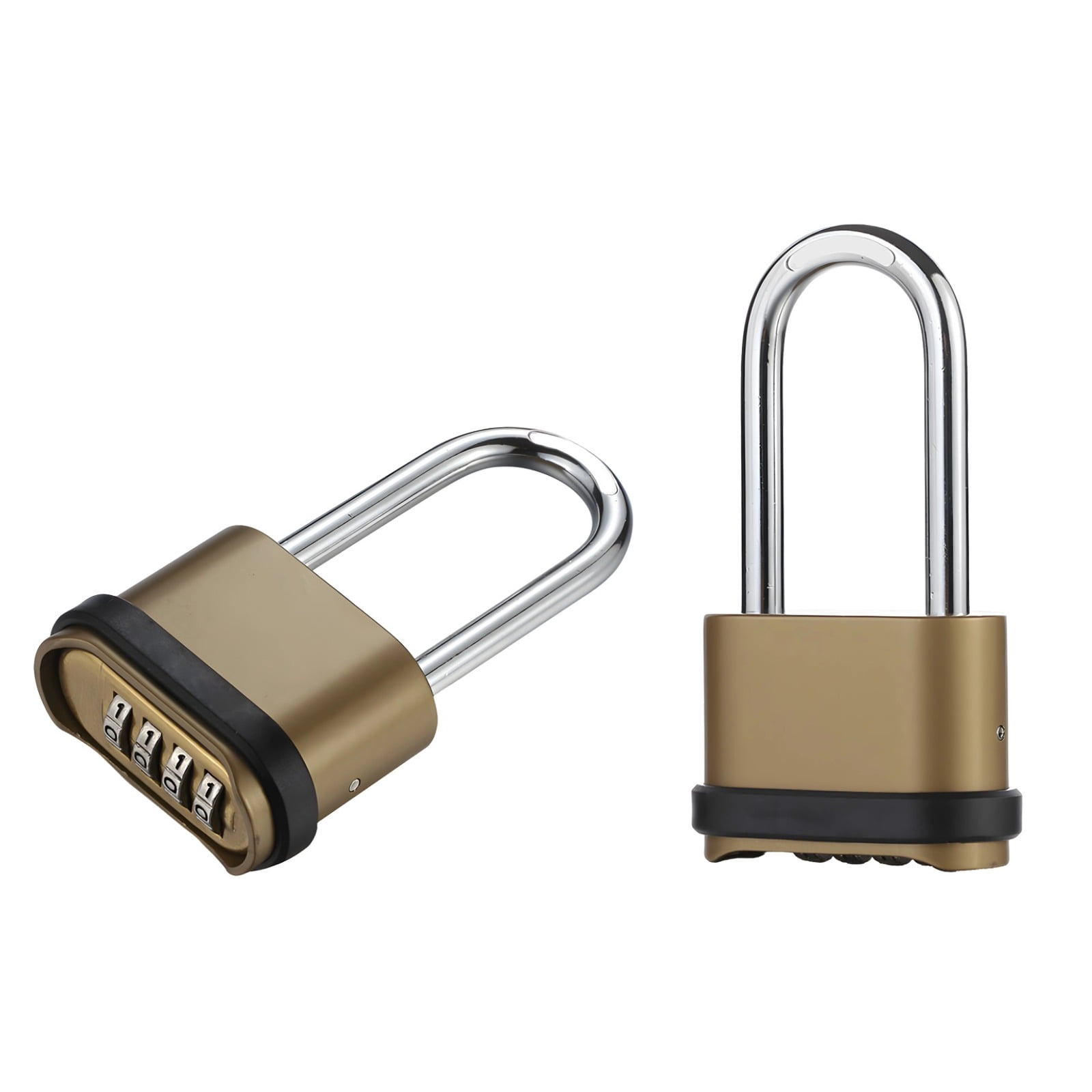 2 Pcs Bronze Outdoor Combination Lock Long Shackle, 4-Digit ...