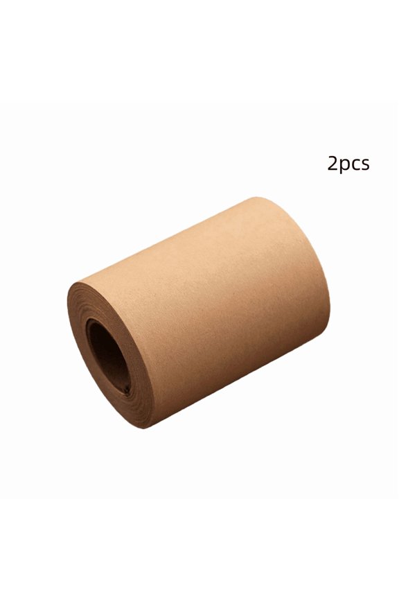 2 Pcs Brown Kraft Paper Rolls, Refillable Writing Paper for Notes, Journaling, Memo Pads, Office Organization, Scrapbooking, DIY Crafts, Long Kraft Note Rolls for Home School Desk Supplies