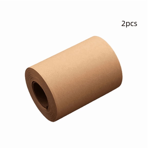 2 Pcs Brown Kraft Paper Rolls, Refillable Writing Paper for Notes, Journaling, Memo Pads, Office Organization, Scrapbooking, DIY Crafts, Long Kraft Note Rolls for Home School Desk Supplies