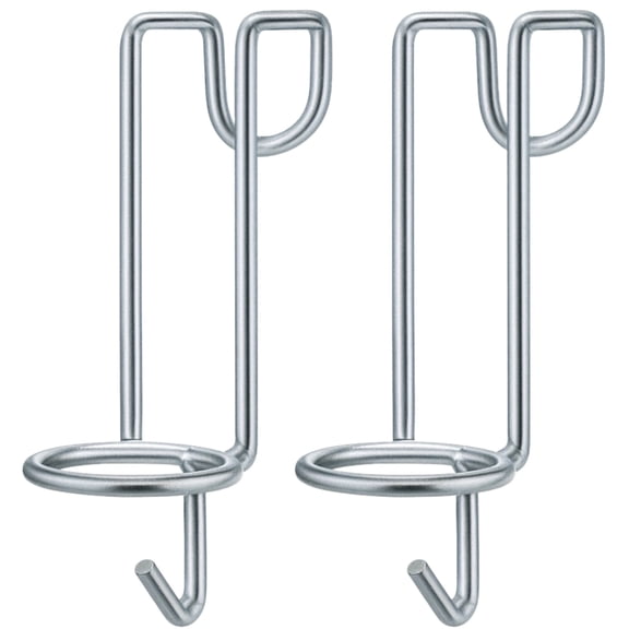 2 Pcs Bucket Hooks Portable Iron Rack, Non-Drill Metal Structure, Versatile for Horse Stables and Sheds, Rust-Resistant Design, Silver Set Ideal for Farms