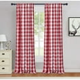 thumbnail image 1 of 2 Pcs Buffalo Plaid Curtains, Gingham Yarn Dyed Rod Pocket Light Filtering Curtain Drapes, 1 of 8