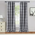 thumbnail image 1 of 2 Pcs Buffalo Plaid Curtains, Gingham Yarn Dyed Rod Pocket Light Filtering Curtain Drapes, 1 of 8