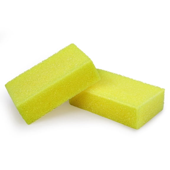 2 Pcs Bug Scrubber Sponge- Reusable Car Bug & Tar Remover Sponge- Car Wash Cleaning Scrub Sponges for Car Detailing (Yellow)