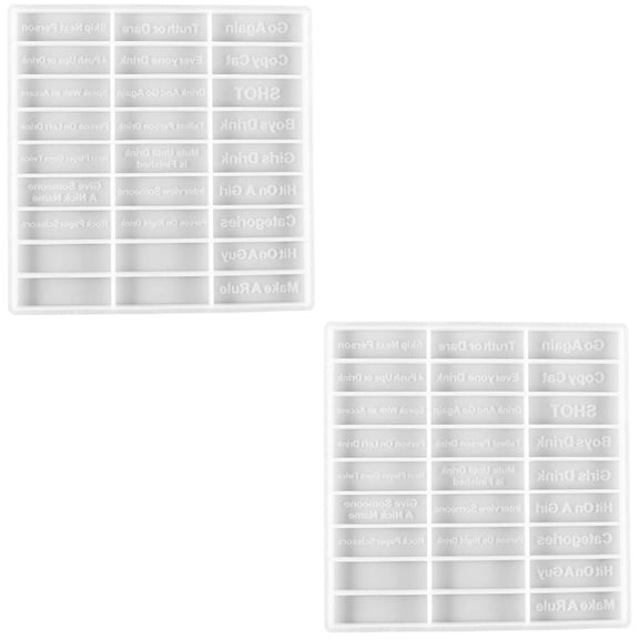 LITINKIMI Silicone Mold DIY Accessory for Building Block Word Plates White 2Pcs