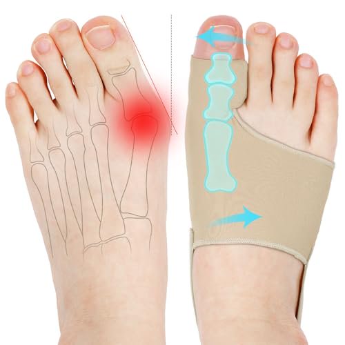 2 Pcs Bunion Corrector for Women & Men, Comfortable & Breathable Toe Corrector Socks for Day/Night Support, Hallux Valgus Pain Relief, Non-Slip Big Toe Straightener