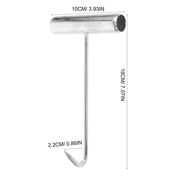 2 Pcs Butcher Shop Kits Hay Hook Hand Hook 18X10X2.20CM Silver