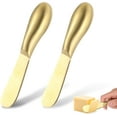 thumbnail image 1 of 2 Pcs Butter Knife Little Cheese Spreader Knives Stainless Steel Spreader Knife Set Cocktail Knives for Condiments Cheese Charcuterie Board Jam Pastry Making, 1 of 7