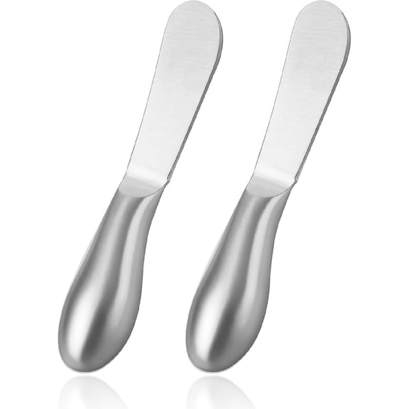 2 Pcs Butter Knife Little Cheese Spreader Knives Stainless Steel Spreader Knife Set Cocktail Knives for Condiments Cheese Charcuterie Board Jam Pastry making and Other Kitchen Daily