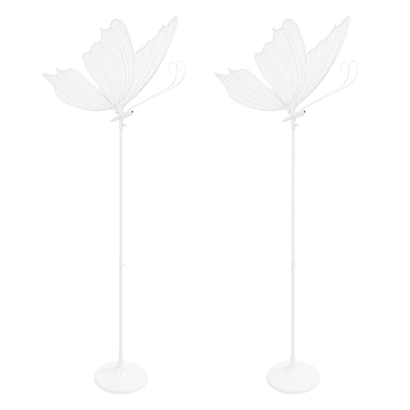 2 Pcs Butterfly LED Floor Lamp, Adjustable Height Butterfly with Warm LED Light, Romantic Standing Hanging Decor for Wedding