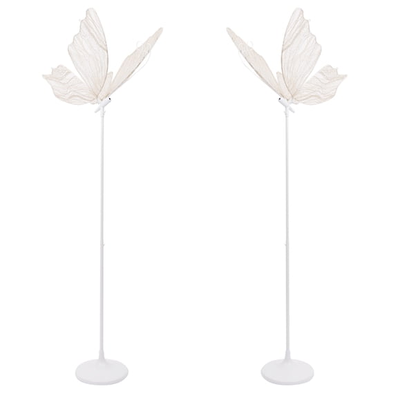 2 Pcs Butterfly LED Floor Lamp, Adjustable Height Butterfly with White LED Light, Romantic Standing Hanging Decor for Wedding