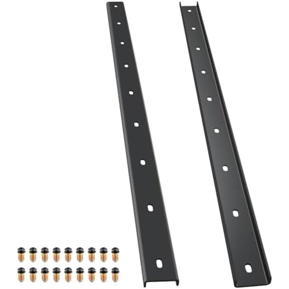 2 Pcs C-Channel Steel Support with Bolts, 36" Long x 1/2" Leg Hidden Metal Brackets for Live Edge Tabletop, Slab Furniture, Woodworking (Black)$$Hardware