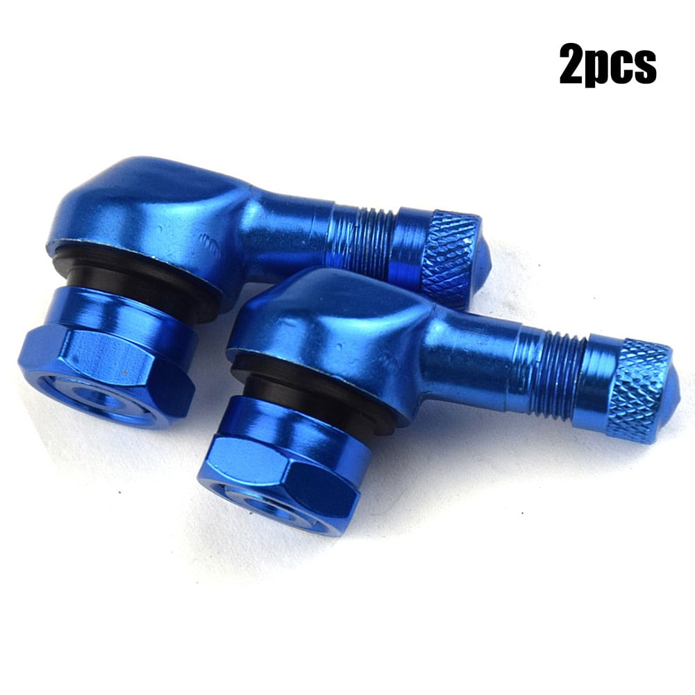 2 Pcs CNC Motorcycle 90 Degree Angle Wheel Tire Stem Tubeless Valve Aluminum