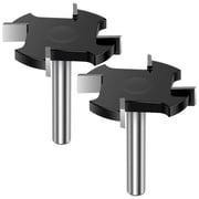 2 Pcs CNC Spoilboard Surfacing Router Bit 1/4 Inch Shank Extra Large 1-1/2 Inch Cutting Diameter Slab Flattening Router Bit Carbide 4 Wings