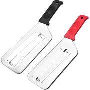 2 Pcs Cabbage Shredder Set, Stainless Steel Vegetable Peeler with Double Blades, Wide Area Kitchen Grater, 11.8 in Long Handle Vegetable Slicer for Shredding, Black and Red