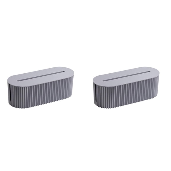 2 Pcs Cable Organizer Box 13 x 5.12 x 4.3 Inch for Under Desk, Cord Concealer Hide Power Strip and Surge Protector, Wire Management for Home Office Chargers, Office Supplies, Grey