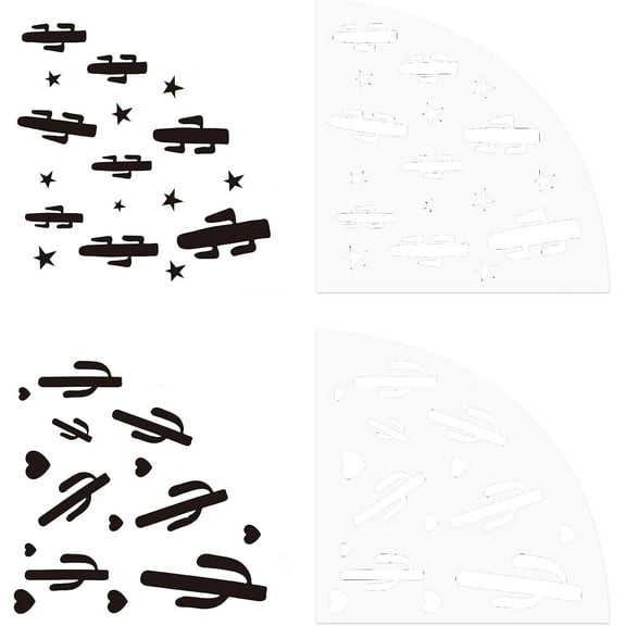 2 Pcs Cactus Acrylic Sleeve Stencil Plastic Painting Stencil Reusable Art Templates Print Template Reusable Bleached Shirt Acrylic Sleeve Stencil for DIY Art Craft Clothes Decor Mixed Color