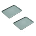 thumbnail image 1 of 2 Pcs Cafe Cafeteria Tray Plastic Serving Tray Fast Food Tray Unbreakable Tea Platter Stackable Activity Tray Crafts Organizer Tray for Restaurant or Commercial Use, 13.38x9.44 Inch, Large Blue, 1 of 1