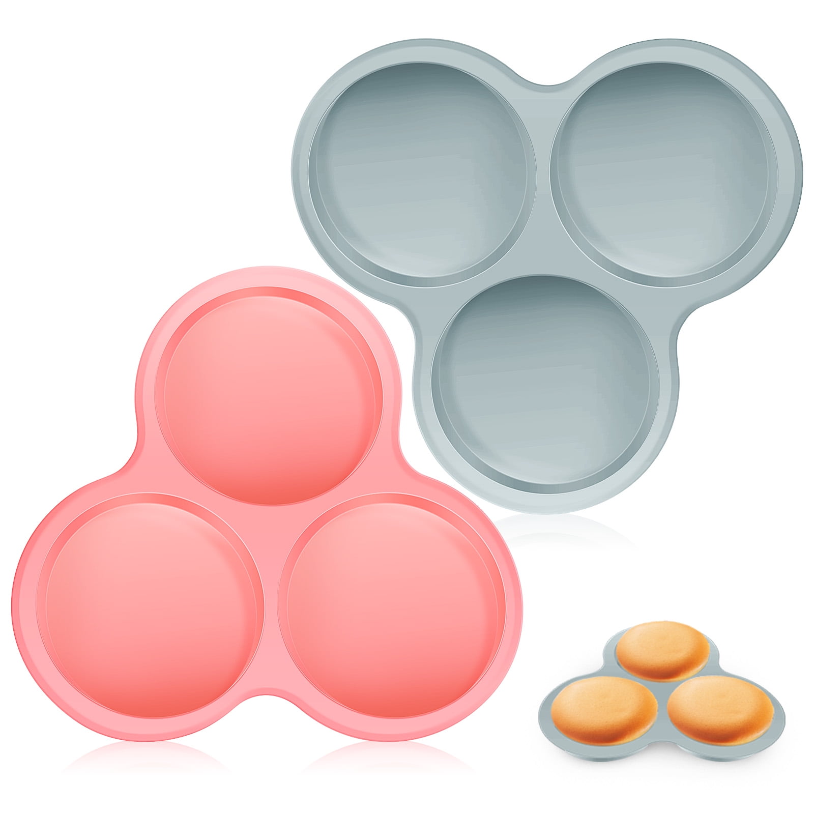 2 Pcs Cake Mold (1 Blue + Pink) Baking Molds Bakery Tools Stencils For