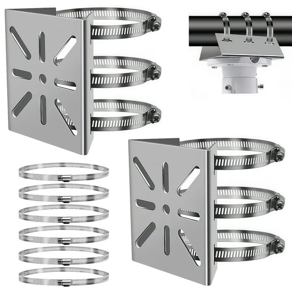 2 Pcs Camera Mount Bracket Set, Stainless Steel Wall Mount for Cam, Adjustable Design with Screws for Outdoor Use