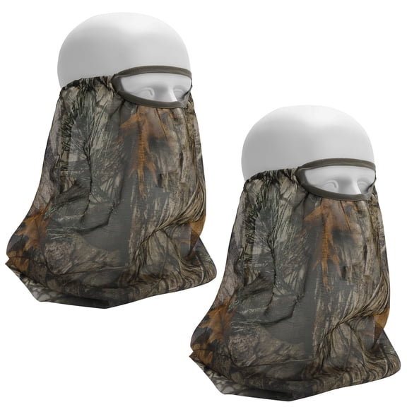 2 Pcs Camo Hunting Face Mask - Adjustable Breathable Mesh Balaclava Head Net for Men Outdoor Hunting Paintball Camping