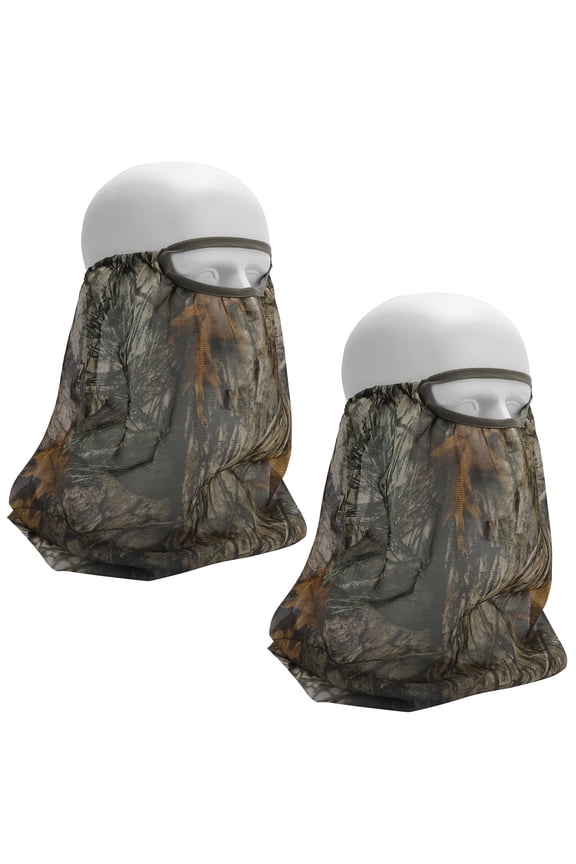 2 Pcs Camo Hunting Face Mask - Adjustable Breathable Mesh Balaclava Head Net for Men Outdoor Hunting Paintball Camping