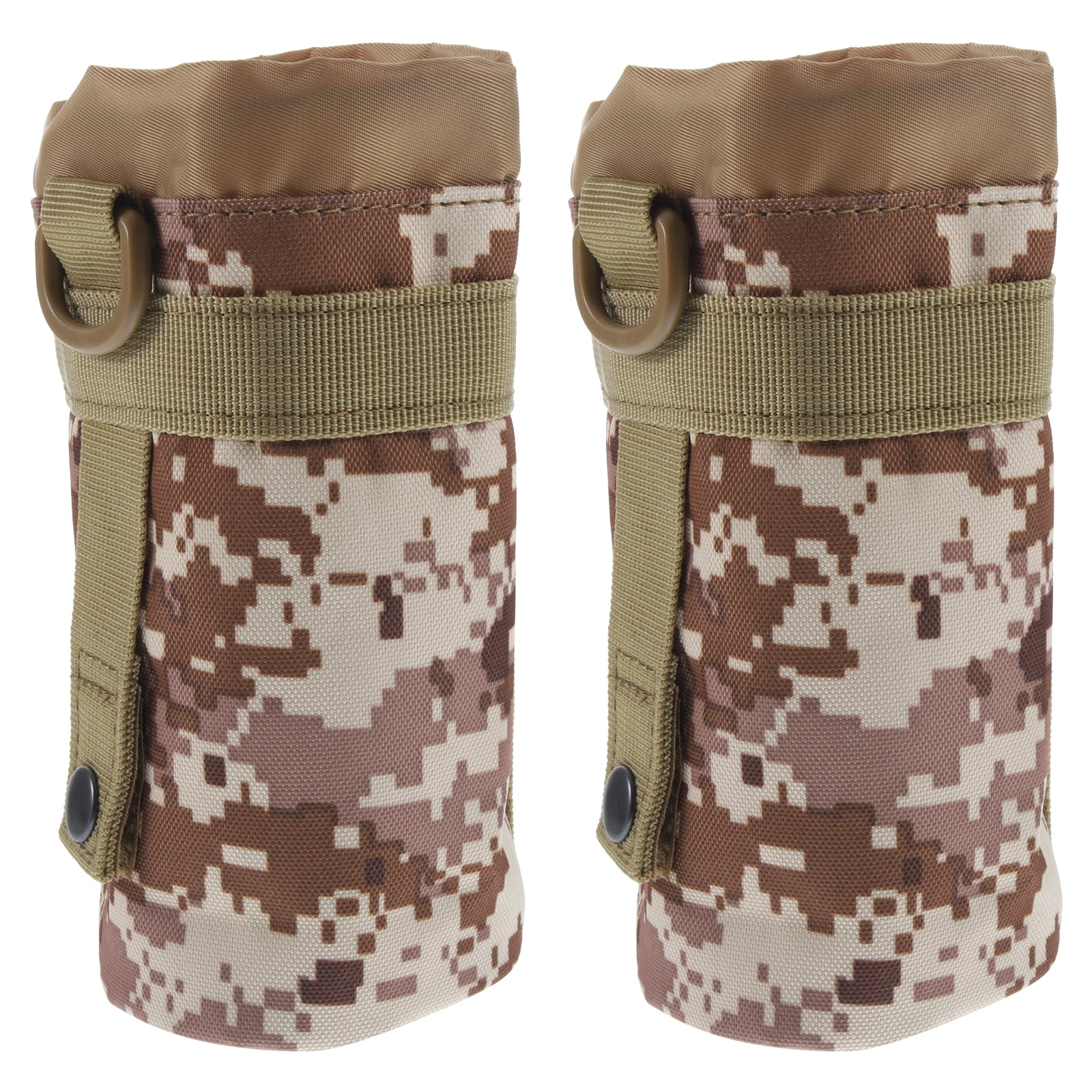 2 Pcs Camouflage Water Bottle Thermal Bag Backpack Cup Holder Carrier