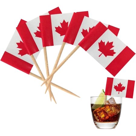 2 Pcs Canada Toothpick Flag | CA Country Toothpick Flag | Small Mini Stick Cupcake Toppers CA Country Flags, Party Decoration Celebration Cocktail Picks. Nicything