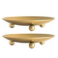 2 Pcs Candle Holder Tray Base Gold Decor Wedding Decorative Tray