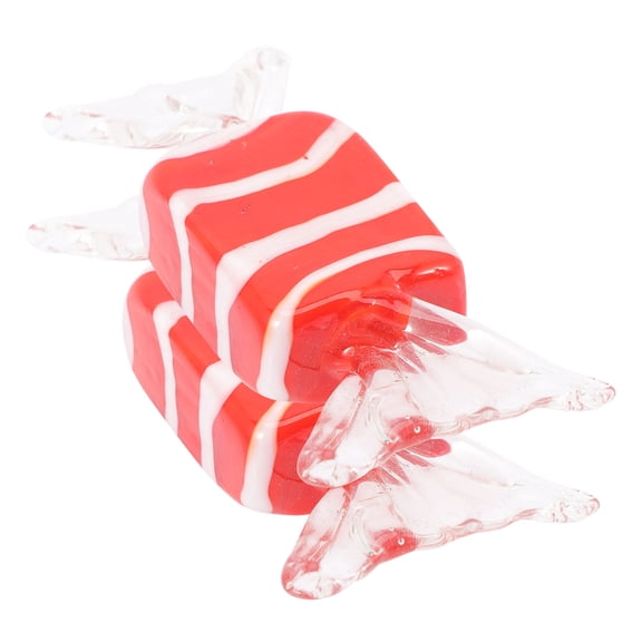 NIAIZEK Red Glass Candy Ornament Set, 2 Pieces Sweet Candy Shaped Holiday Baubles Decoration for Christmas Tree