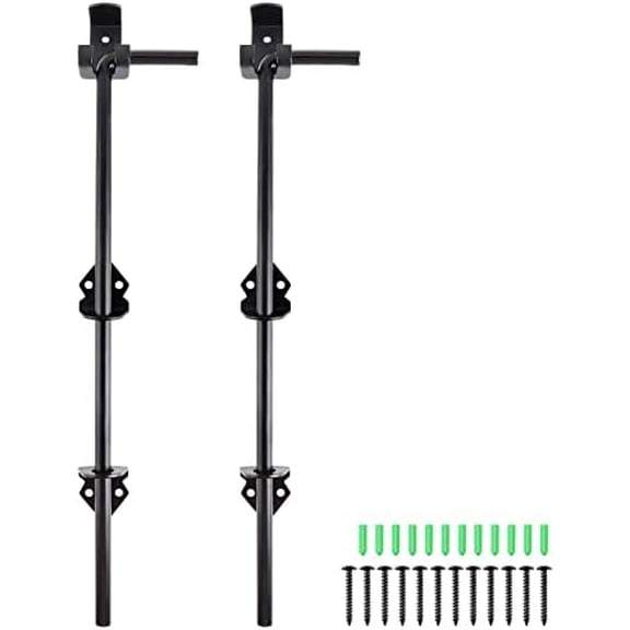 2 Pcs Cane Bolt, 18" Heavy Duty Gate Drop Rod, Steel Gate Ground Latch for Holding Wooden Gate Open and Shut$$Tools & Hardware Other