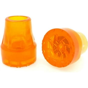 2 Pcs Cane Rubber Tips, Non Skid Replacement, Rubber Tips Non-Slip Rubber Ferrules End Caps Replacement Walker Tips for Use Walking Aluminum Cane Tip and Wooden Cane Tip, Orange