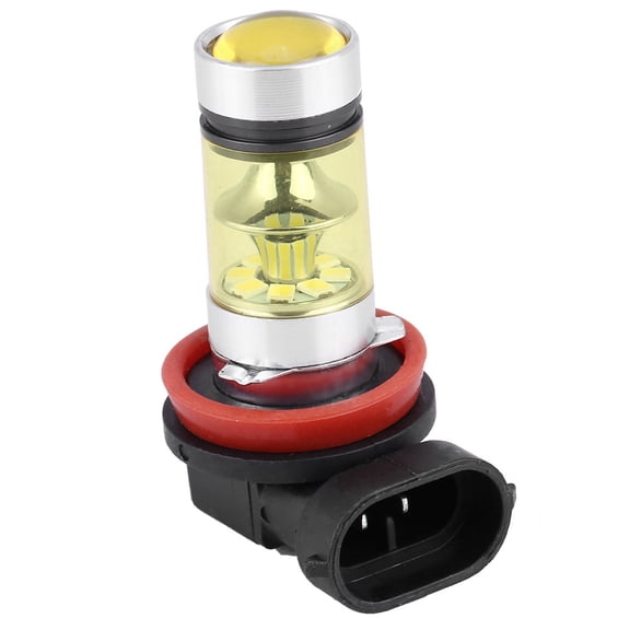 2 Pcs Car 100W Super Bright Conversion LED Headlight Fog Light Bulb Yellow Lamps 360 Degree Beam Angle Aviation Aluminum Driving Light Kit 4.33x2.36 Inches / 11x6 cm