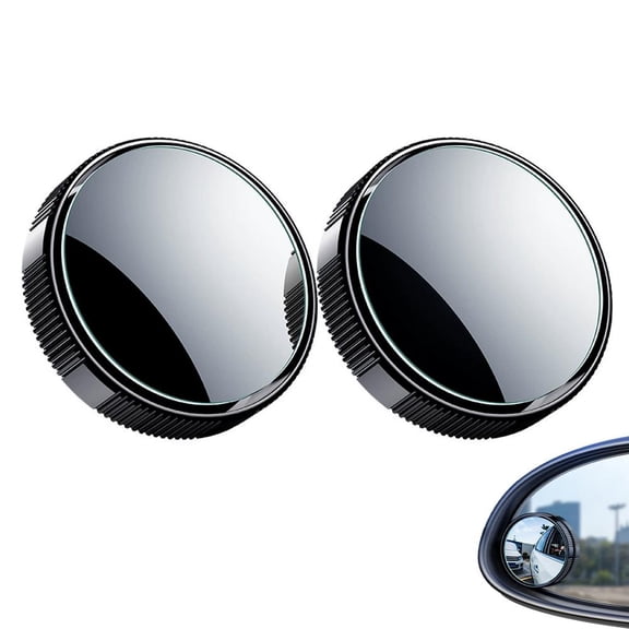 2 Pcs Car Blind Spot Rearview Mirror, 2 Inch Reusable Circular High-Definition Glass Convex 360 Wide-Angle Side Rearview Mirror with Suction Cup for Car Truck SUV