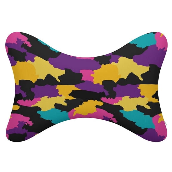 2 Pcs Car Bone Pillow 117.93.5in With Pillow Core With Zipper Detachable For Travel Movie Nap Office Driving Camouflage Military