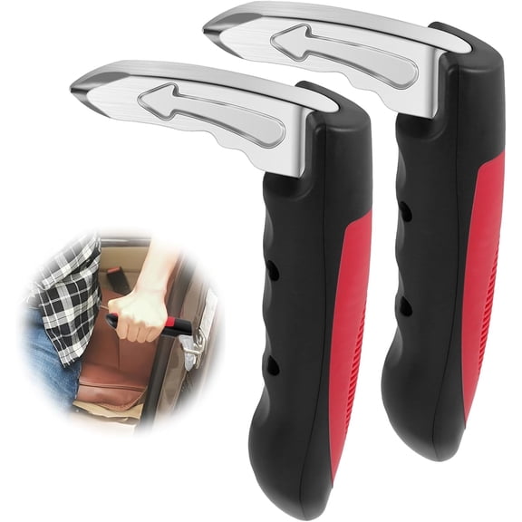 Car Door Assist Handle, Seatbelt Cutter Vehicle Escape Tool with Multifunction Car Handle Assist, Portable 2 Piece