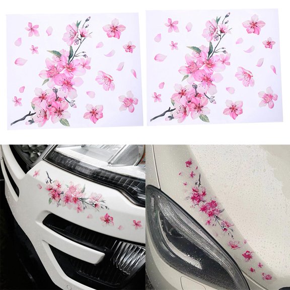 2 Pcs Car FOR Cherry Blossom Vinyl Car Sticker Scratches Stickers Car Decoration