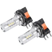 2 Pcs Car Fog Lights DRL, LED Bulb Non Polarity High Power Metal Shell, CREE Package Chip Super Bright 6000K Anti-fog Lights, Universal for Most Vehicles White