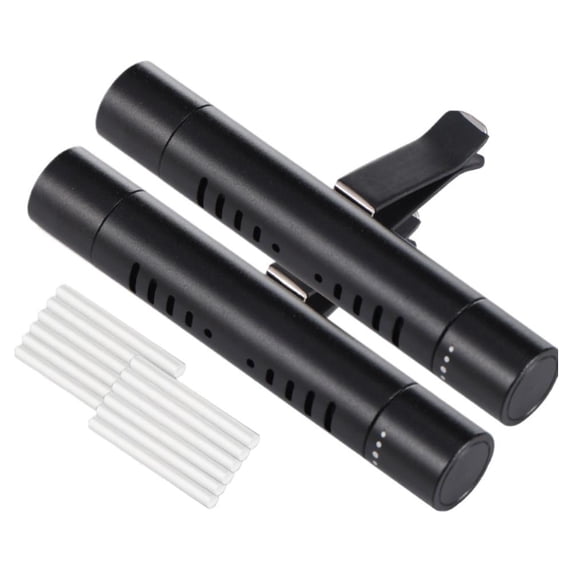 2 Pcs Car Freshener Diffuser Vent Clips with 12 Unscented Refill Sticks, Cylindrical Car Freshener for Cars, Office, Kitchen, Bathroom, Pet Houses
